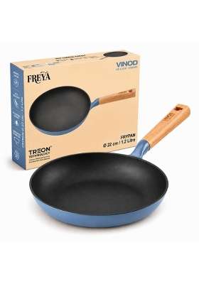 Vinod Freya Enameled Cast Iron Frying Pan | 1.2 L | 1.3 Qt | 22 cm | 8.7 Inch | Induction Compatible