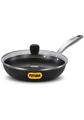 Hawkins Futura Slim Cast Iron Frying Pan | 22 cm | 8.7 Inch | Induction Compatible | With Lid