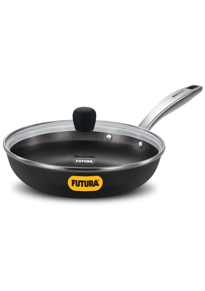 Hawkins Futura Slim Cast Iron Frying Pan | 22 cm | 8.7 Inch | Induction Compatible | With Lid - Indya