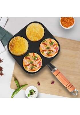 SOLARA Crownstone Premium Pre-Seasoned Cast Iron Uttapam Pan | Induction Compatible | Non-Toxic | Non-Stick