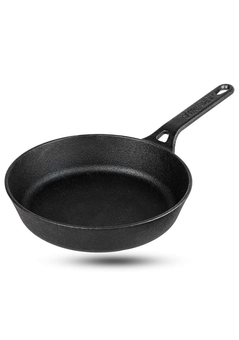 Vinod Legacy Pre-Seasoned Cast Iron Skillet Frypan | 1.5 L | 1.6 Qt | 22 cm | 8.7 Inch | Non-Toxic | Non-Stick - Indya