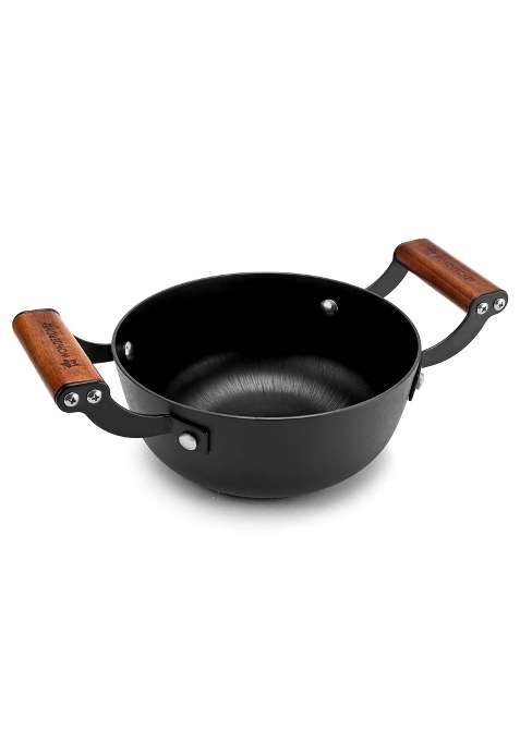 Wonderchef Ferro Light-weight Cast-iron Deep Kadhai Wok | 20 cm | 7.9 Inch | Induction Compatible | Non-Toxic | Pre-Seasoned
