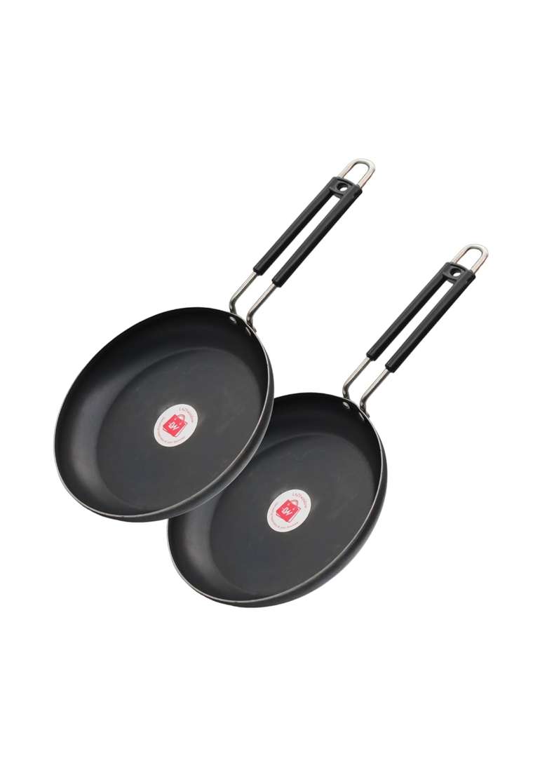 LAZYwindow Iron Fry Pan Induction Compatible | 20 cm | 7.9 Inch | Pack of 2 - Indya