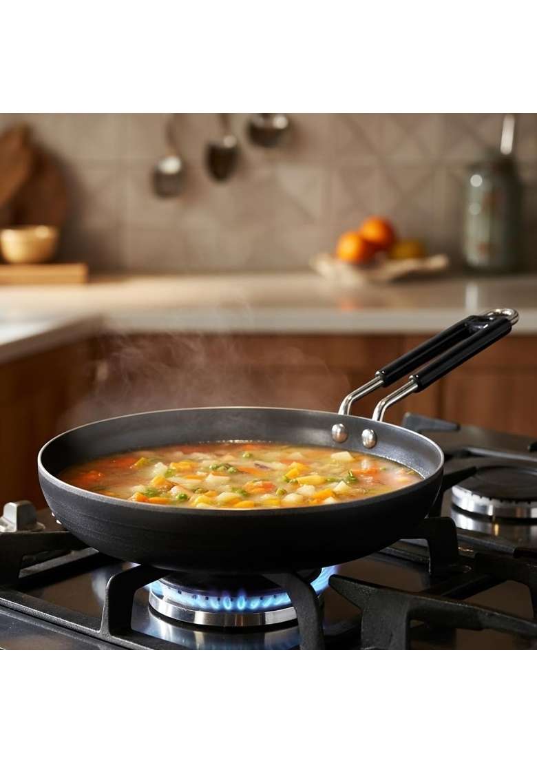 LAZYwindow Iron Fry Pan Induction Compatible | 20 cm | 7.9 Inch | Pack of 2 - Indya