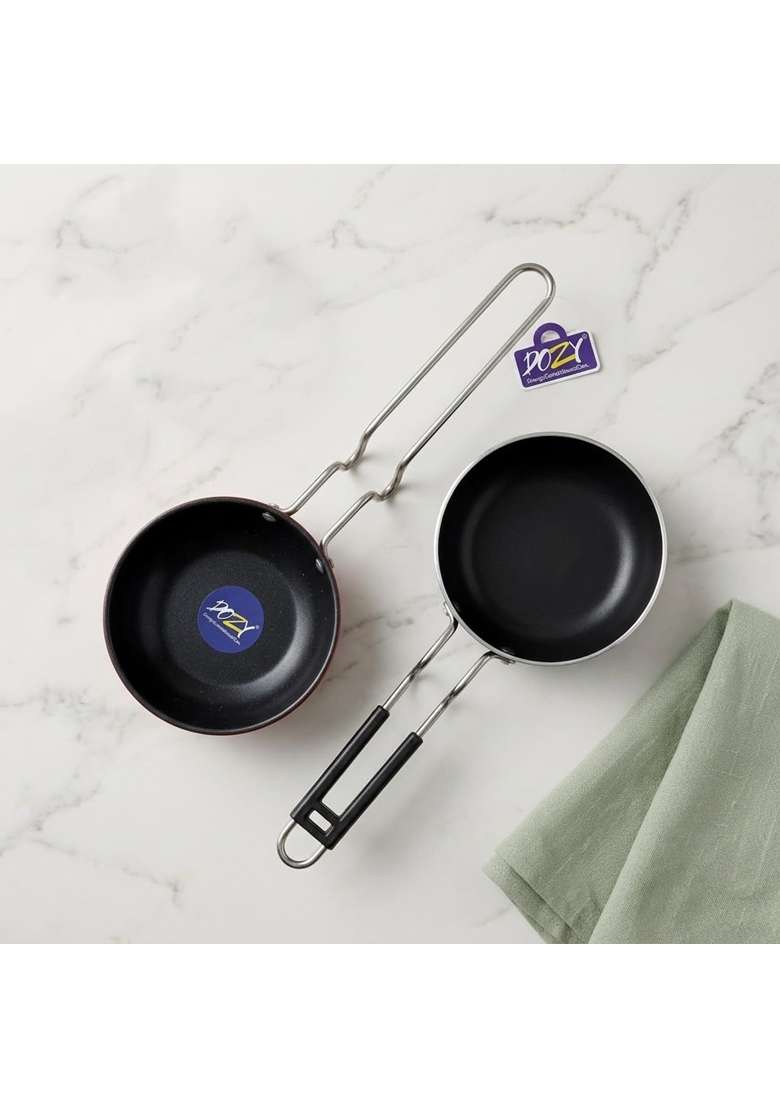 DOZY Iron Tadka Pan for Gas Stove | Pack of 2 - Indya