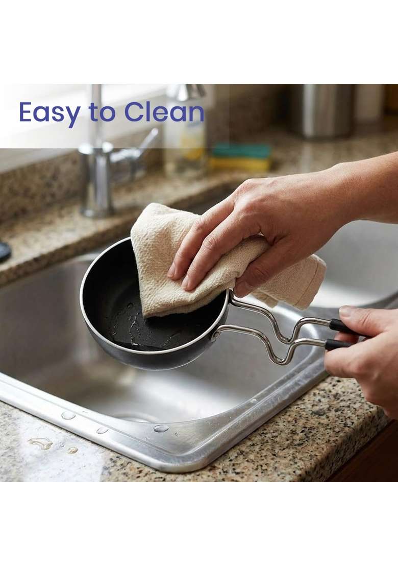 DOZY Iron Tadka Pan for Gas Stove | Pack of 2 - Indya