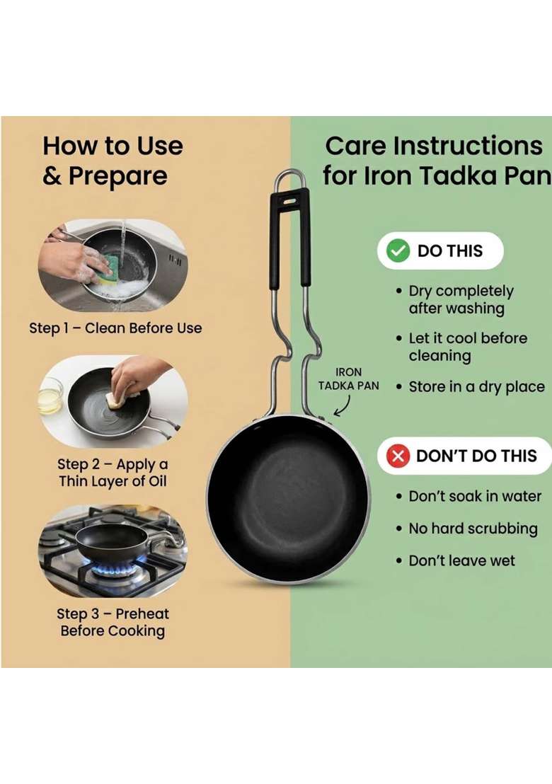 DOZY Pre-Seasoned Iron Pan - Indya