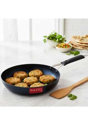 HAZEL Traditional Lokhand Fry Pan | 1.2 L | 1.3 Qt | 22 cm | 8.7 Inch | Induction Compatible | Pre-Seasoned