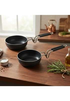DOZY Combo of 2 Pre-Seasoned Iron Tadka Pan