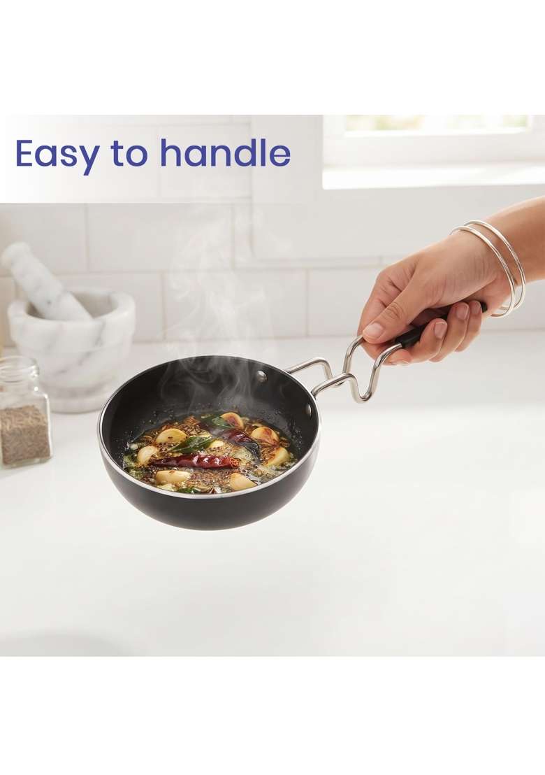 DOZY Iron Tadka Pan with Lid | Pre-Seasoned - Indya