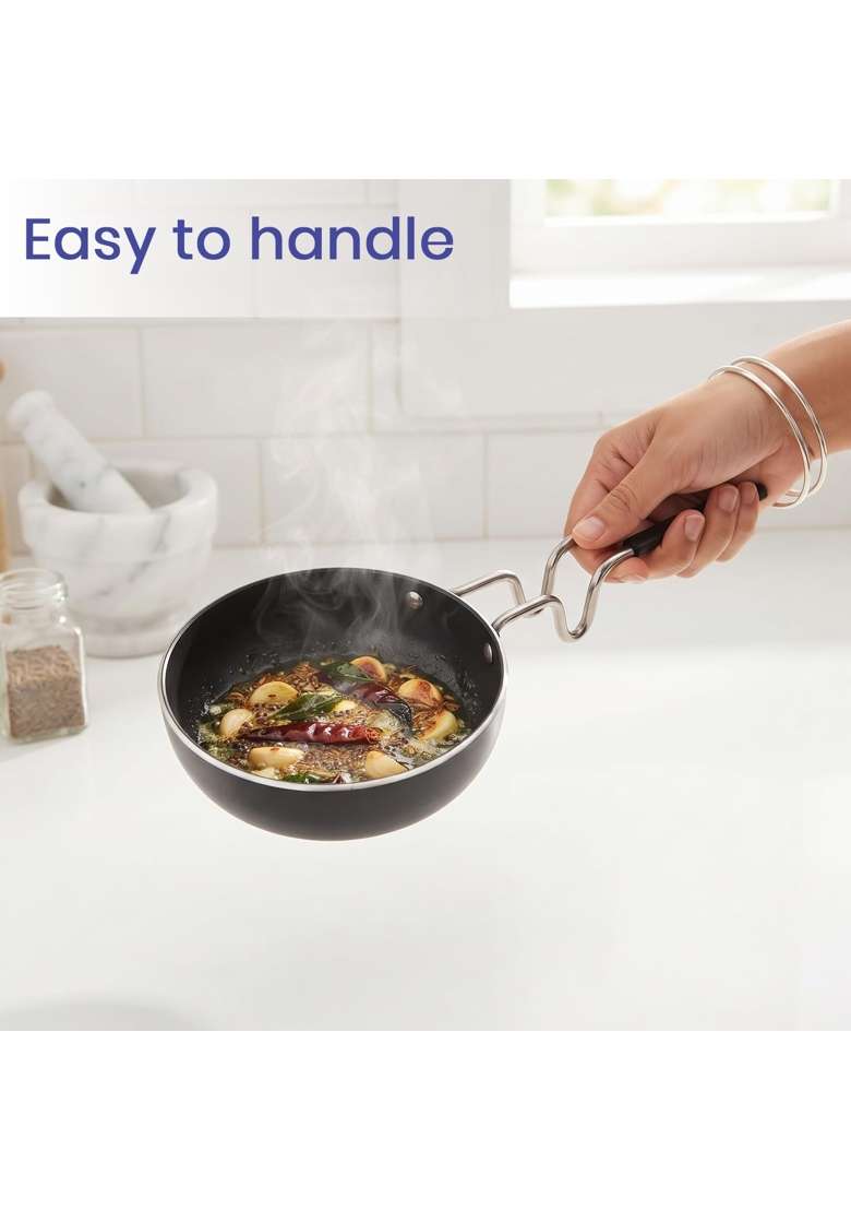 DOZY Iron Tadka Pan with Lid | Pre-Seasoned - Indya