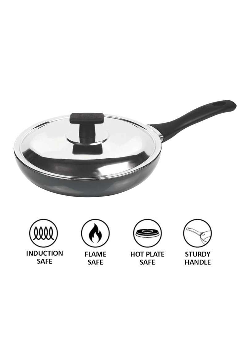 MILTON Pro cook Induction Cookware and Gas Stove Friendly Hard Anodized Non-Stick Fry Pan | 1.8 L | 1.9 Qt | 24 cm | 9.4 Inch - Indya