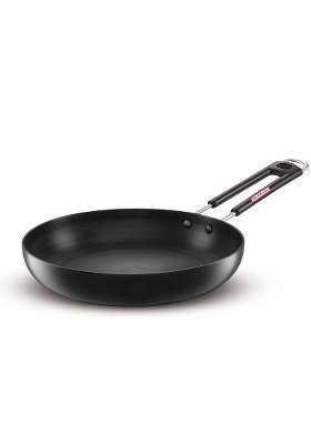 FLIXBLOOM Cosmos Black Hard Anodised Frying Pan with Induction Bottom Base Non Reactive | 1.2 L | 1.3 Qt | Non-Toxic | Food Safe
