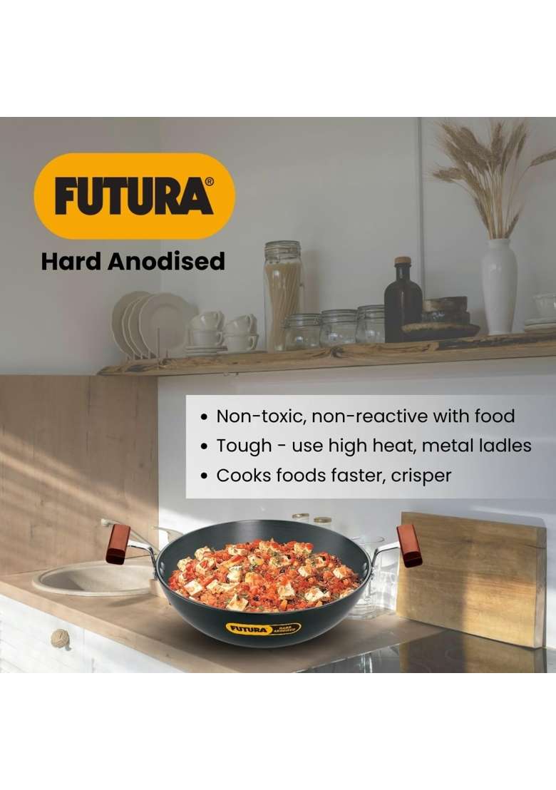 Hawkins Futura Hard Anodised Deep-Fry Pan | 4 L | 4.2 Qt | 26 cm | 10.2 Inch - Indya