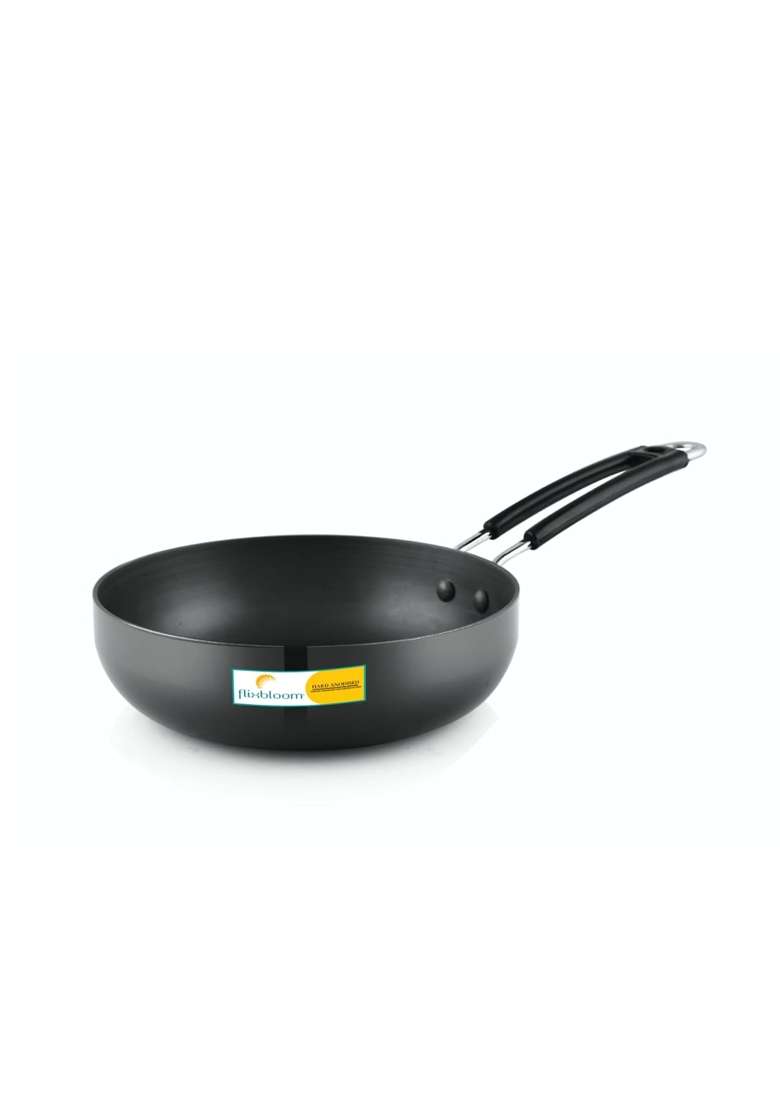 FLIXBLOOM Superfine Black Hard Anodised Induction Base LPG Ready Heavy Duty Thick Guage | 1 L | 1.1 Qt - Indya