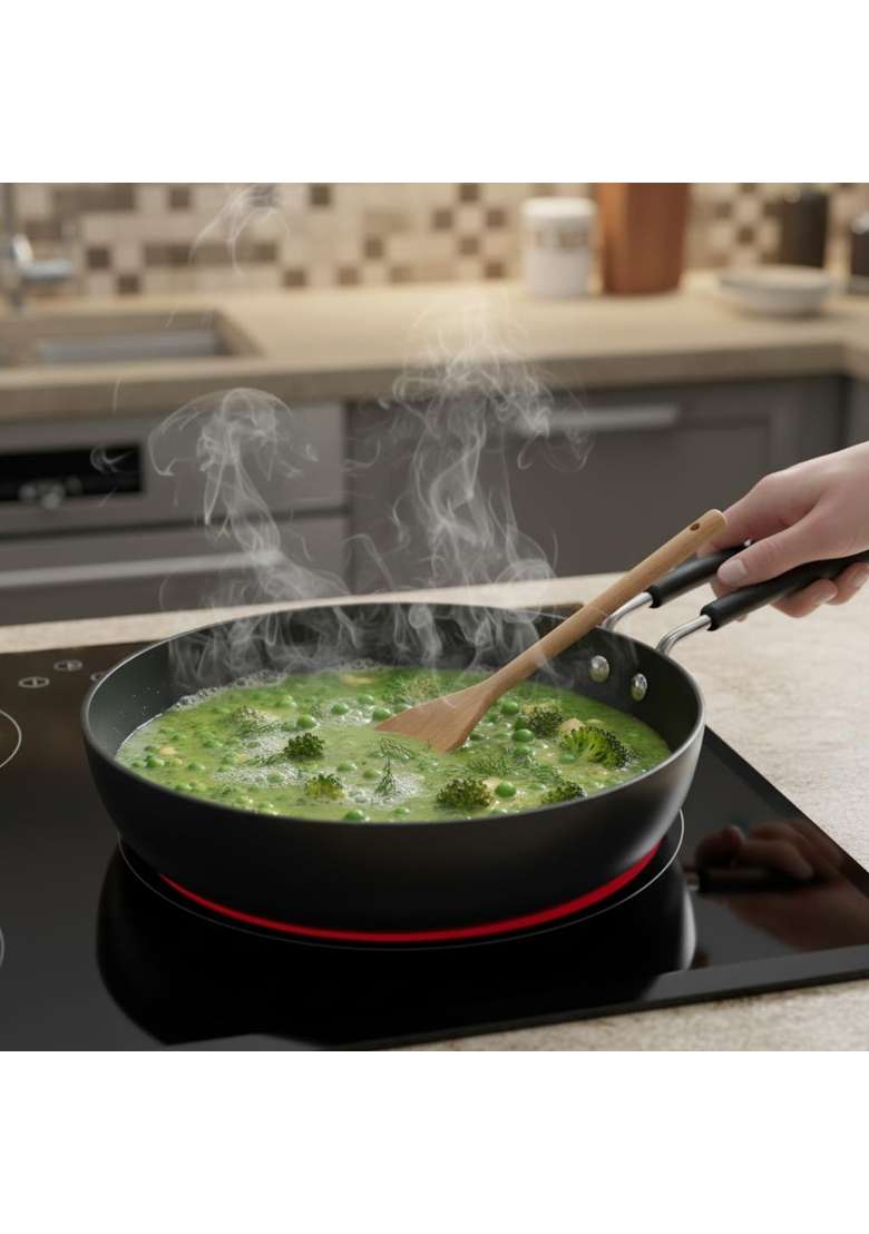 LAZYwindow Hard Anodised Fry Pan | 1 L | 1.1 Qt | Pack of 2 | Induction Compatible - Indya
