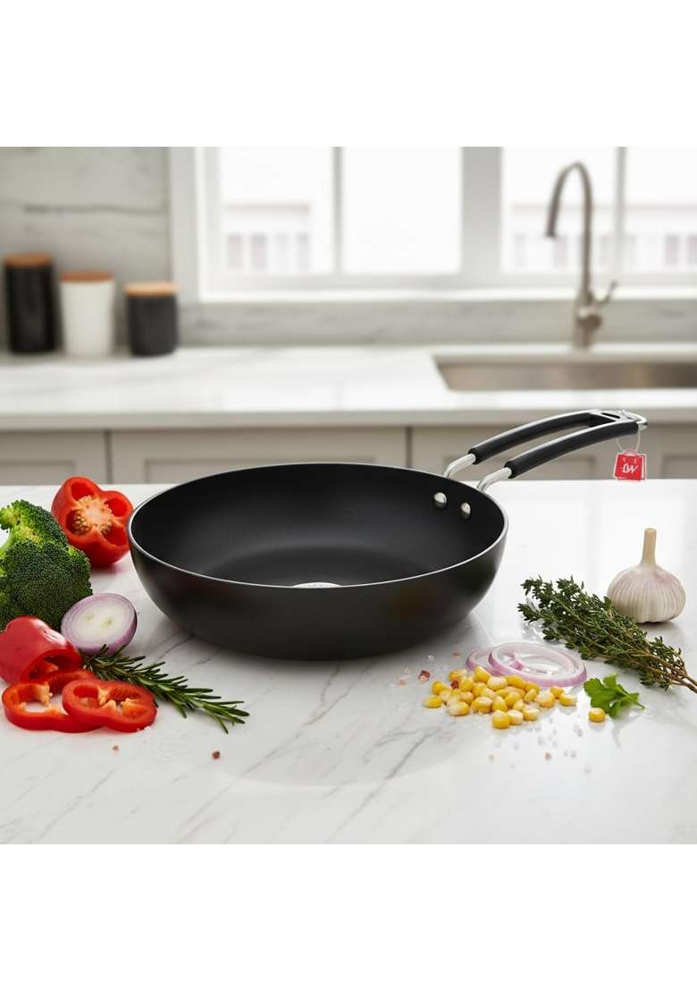 LAZYwindow Hard Anodised Fry Pan Set | 1 L | 1.1 Qt | Pack of 2 - Indya
