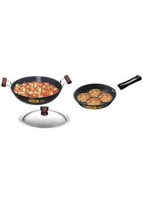Hawkins Futura Hard Anodised Aluminium Deep Fry Pan | 4 L | 4.2 Qt | 22 cm | 8.7 Inch