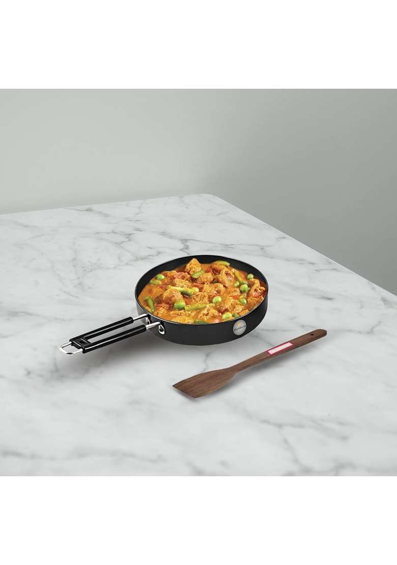 FLIXBLOOM Perfect Black Kitchen Hard Anodised Induction Base PFOA Free Omlette Egg Pan | 1.2 L | 1.3 Qt - Indya