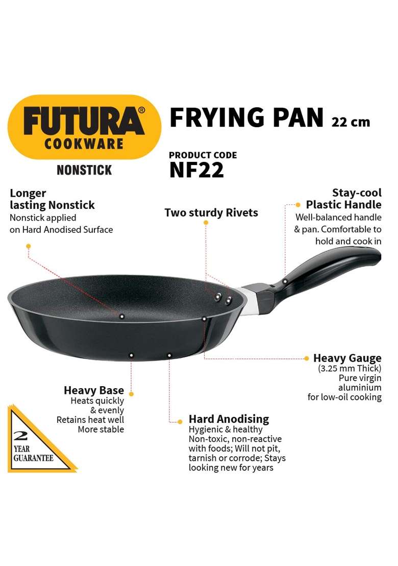 Hawkins Futura Nonstick Frying Pan | 1 L | 1.1 Qt | 22 cm | 8.7 Inch - Indya