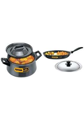 Hawkins Futura Non-Stick Frying Pan with Steel Lid | 3 L | 3.2 Qt | 30 cm | 11.8 Inch
