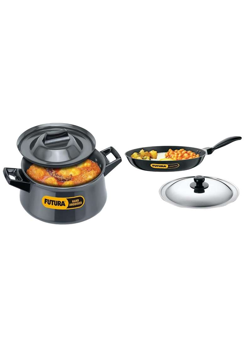 Hawkins Futura Non-Stick Frying Pan with Steel Lid | 3 L | 3.2 Qt | 30 cm | 11.8 Inch - Indya
