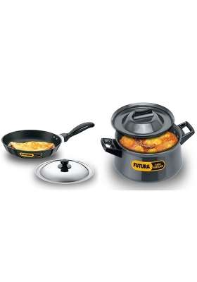 Hawkins Futura Nonstick Frying Pan with Steel Lid | 3 L | 3.2 Qt | 22 cm | 8.7 Inch