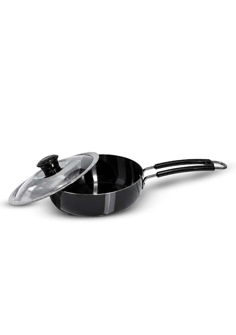 IndiChef Hard Anodised Frypan | 1 L | 1.1 Qt | Induction Compatible | With Lid - Indya