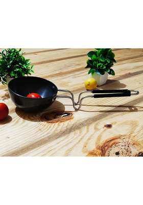 FLIXBLOOM Special Black Hard Anodised Multipurpose Tadka Pan | 400 ml | 13.5 fl oz