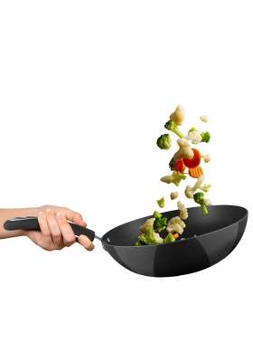 Vinod Hanos Hard Anodised Non-Stick Wok | 3 L | 3.2 Qt | 26 cm | 10.2 Inch | Induction Compatible | PFOA Free
