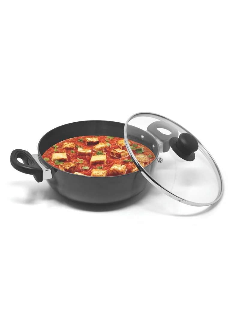 SIGNORA WARE Signoraware Opulent Non Stick Kadhai Wok | 4 L | 4.2 Qt | 26 cm | 10.2 Inch | Induction Compatible - Indya