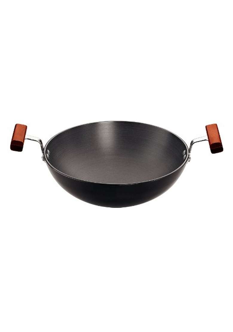 Hawkins Futura Hard Anodised Round Bottom Deep-Fry Pan | 1.5 L | 1.6 Qt | 22 cm | 8.7 Inch | With Lid - Indya