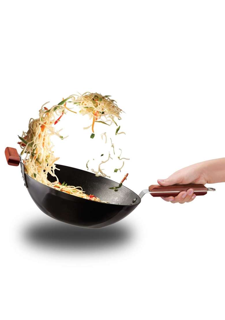 Hawkins - Iq-73 Futura Non-Stick Stir-Fry Wok Without Lid L18 Futura Hard Anodised | 3 L | 3.2 Qt | 22 cm | 8.7 Inch - Indya