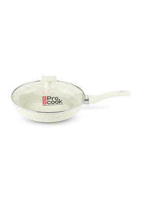 MILTON Pro cook Induction Cookware and Gas Stove Friendly Premium Ceramic Non-Stick Fry Pan | 26 cm | 10.2 Inch | PFOA Free | With Lid