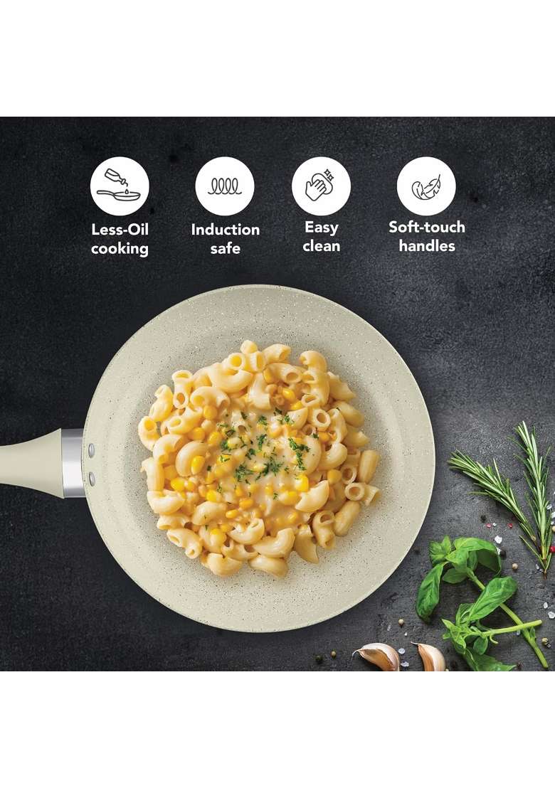 MILTON Pro cook Induction Cookware and Gas Stove Friendly Non-Stick Fry Pan | 22 cm | 8.7 Inch | PFOA Free - Indya