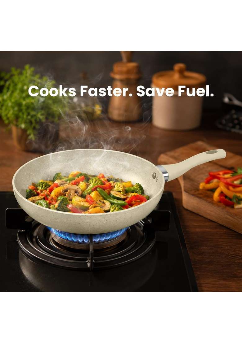 MILTON Pro cook Induction Cookware and Gas Stove Friendly Non-Stick Fry Pan | 22 cm | 8.7 Inch | PFOA Free - Indya
