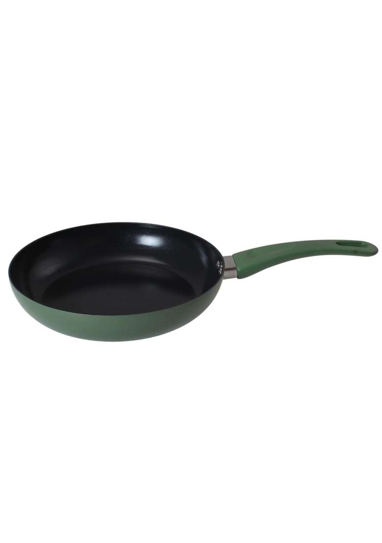 PLUMM Get Ceramic Deep Fry Pan Green | 1.8 L | 1.9 Qt | 24 cm | 9.4 Inch | Induction Compatible | PFOA Free | Non-Stick - Indya
