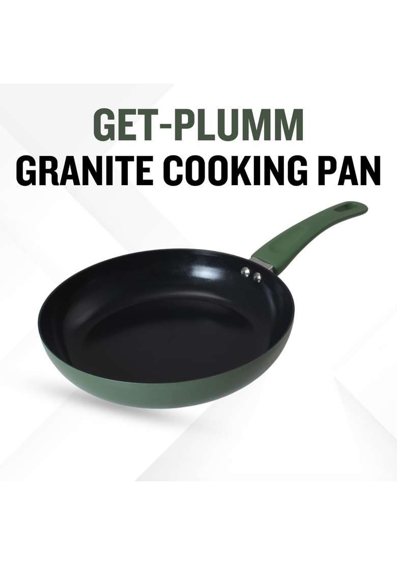 PLUMM Get Ceramic Deep Fry Pan Green | 1.8 L | 1.9 Qt | 24 cm | 9.4 Inch | Induction Compatible | PFOA Free | Non-Stick - Indya