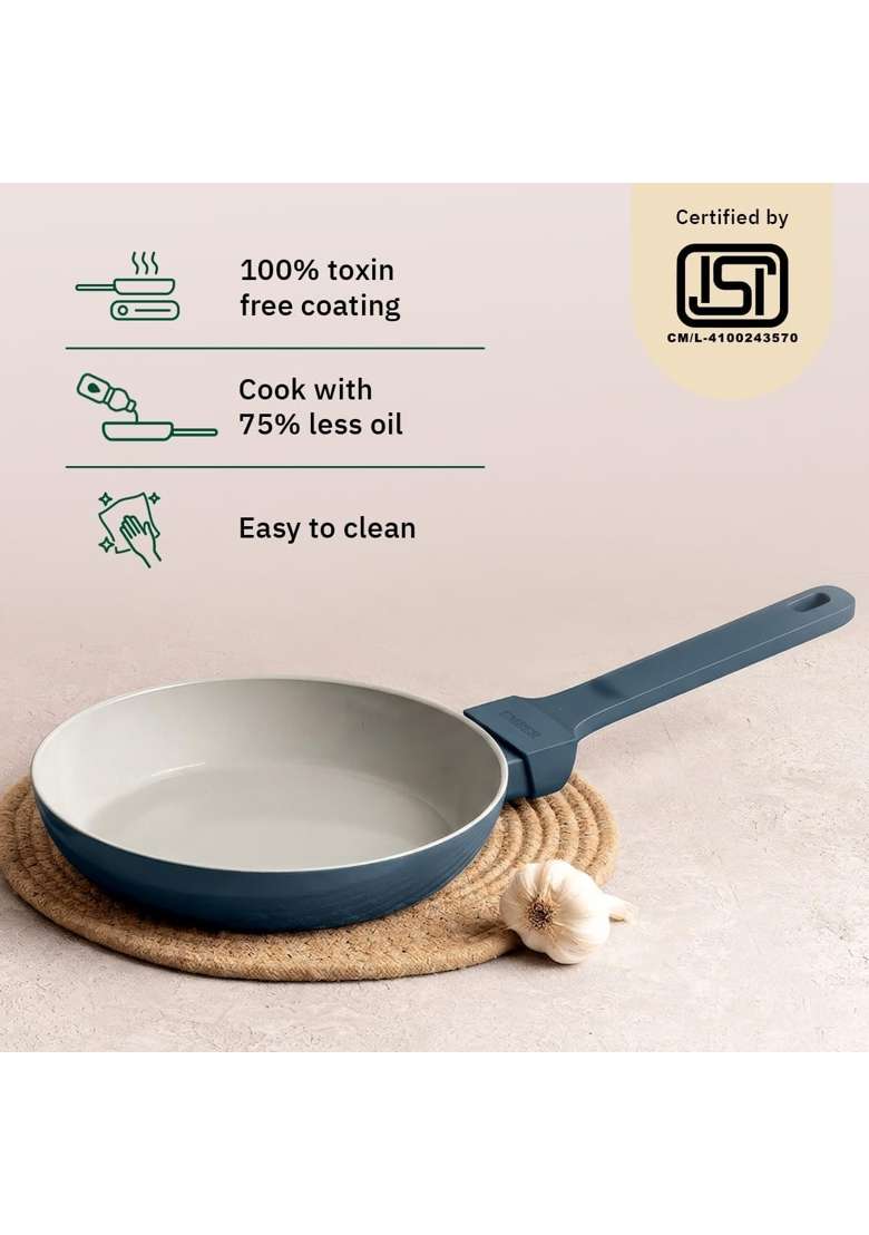 Ember Cookware Arcilla Ceramic Frying Pan | 20 cm | 7.9 Inch | Non-Toxic | Non-Stick - Indya