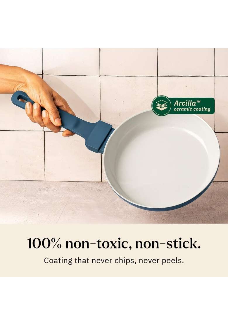 Ember Cookware Arcilla Ceramic Frying Pan | 20 cm | 7.9 Inch | Non-Toxic | Non-Stick - Indya