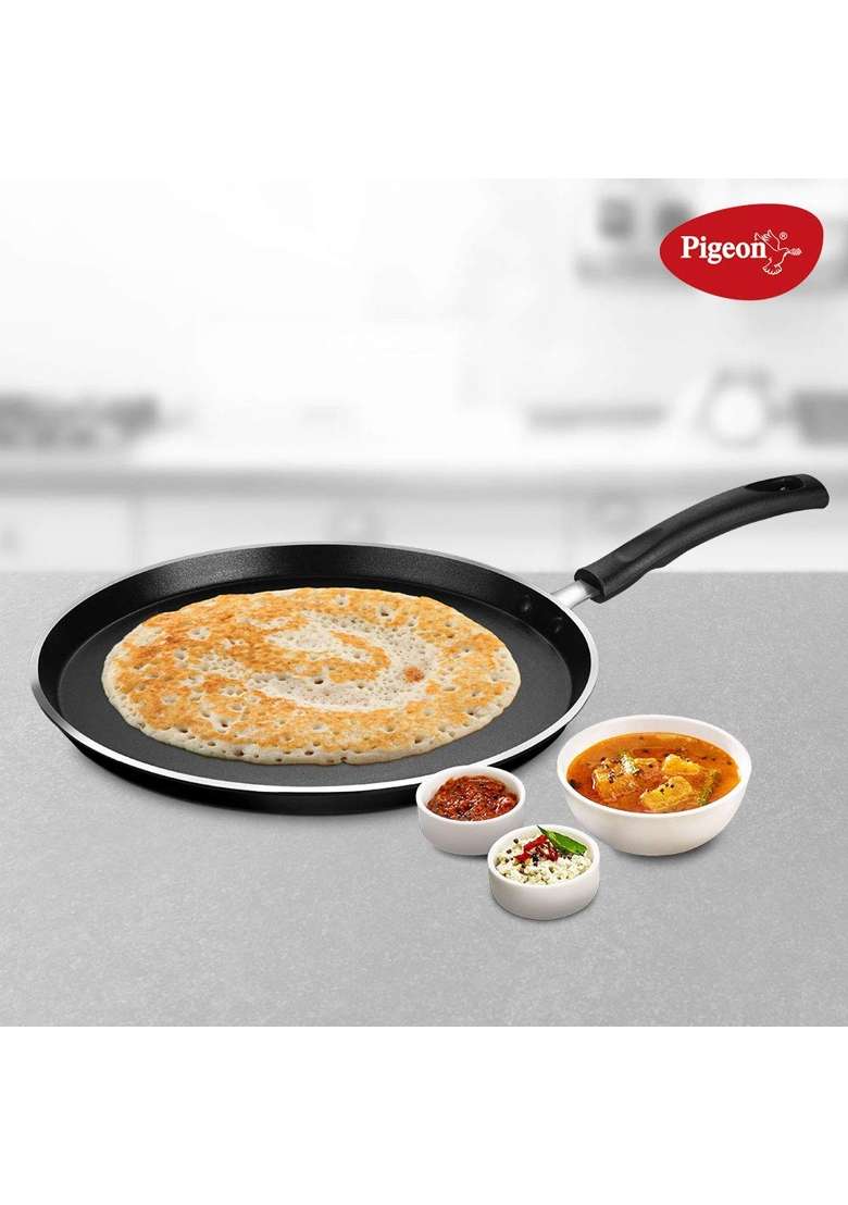 Pigeon Special Non Induction Base Aluminium Non Stick Flat Tawa Flat Griddle | 27 cm | 10.6 Inch - Indya