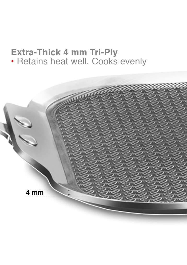 Hawkins Triply with Shielded Nonstick Square Tava Flat Griddle | 26 cm | 10.2 Inch | Induction Compatible - Indya