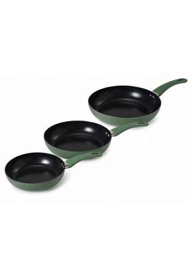 PLUMM Get Ceramic Deep Fry Pan | 20 cm | 7.9 Inch | 3-Piece Set | Induction Compatible | PFOA Free | Non-Stick