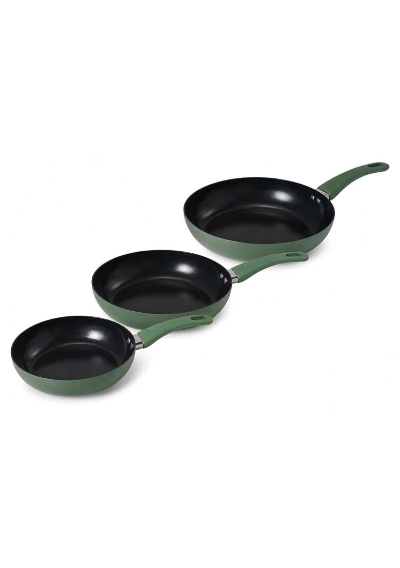 PLUMM Get Ceramic Deep Fry Pan | 20 cm | 7.9 Inch | 3-Piece Set | Induction Compatible | PFOA Free | Non-Stick - Indya
