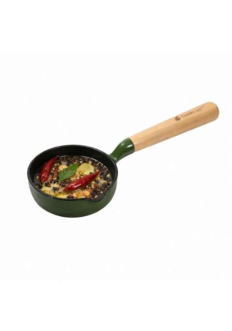 CUMIN CO. Enamel Cast Iron Tadka Pan | 10 cm | 3.9 Inch | Induction Compatible | Non-Toxic