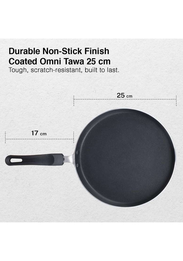 Prestige Aluminium Omega Select Plus Non-Stick Omni Tawa Flat Griddle | 25 cm | 9.8 Inch - Indya