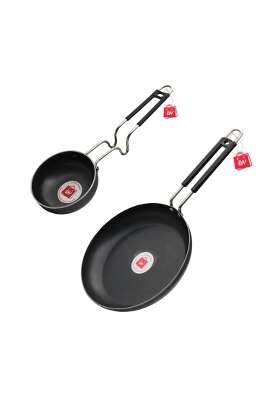 LAZYwindow Iron Fry Pan and Tadka Pan Combo