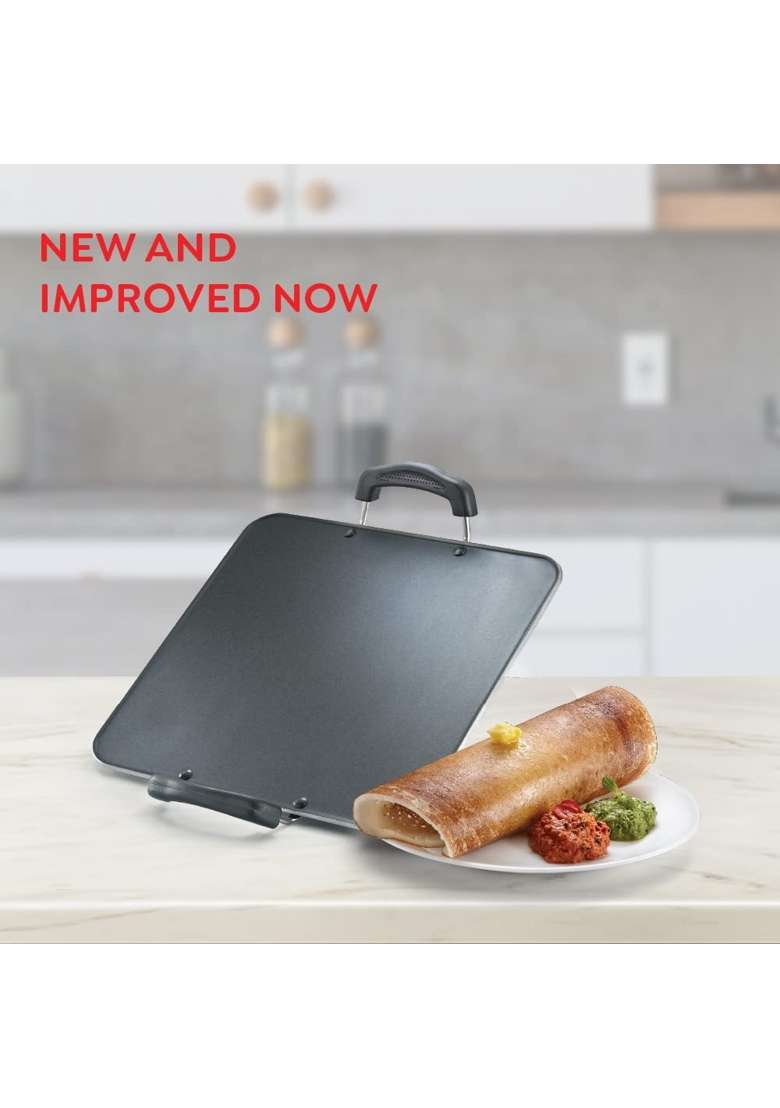 Prestige Aluminium Omega Select Plus Residue Free Non-Stick Heavy Gauge Square Tawa Flat Griddle | 30 cm | 11.8 Inch - Indya