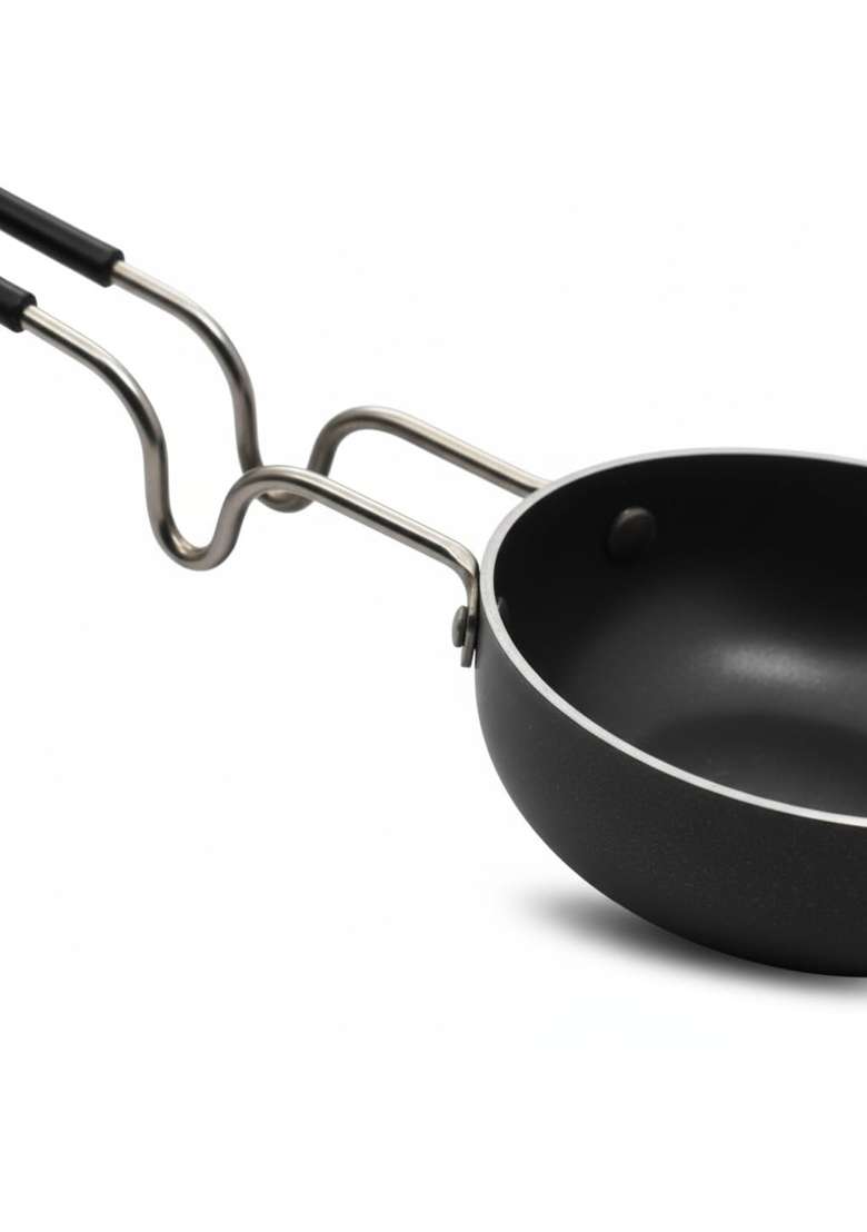 LAZYwindow Iron Tadka Pan with Steel Handle | 12 cm | 4.7 Inch - Indya