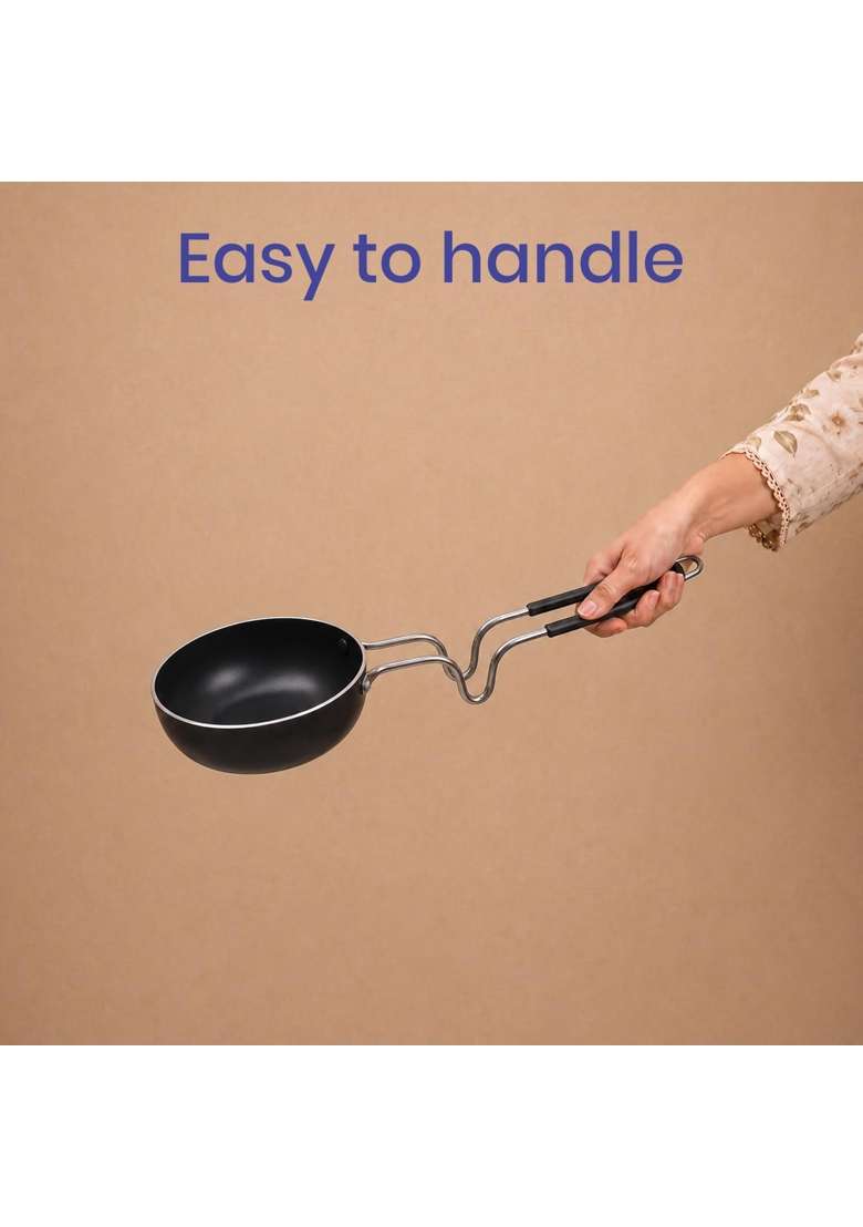 DOZY Non-Stick Tadka Pan Black | Induction Compatible - Indya